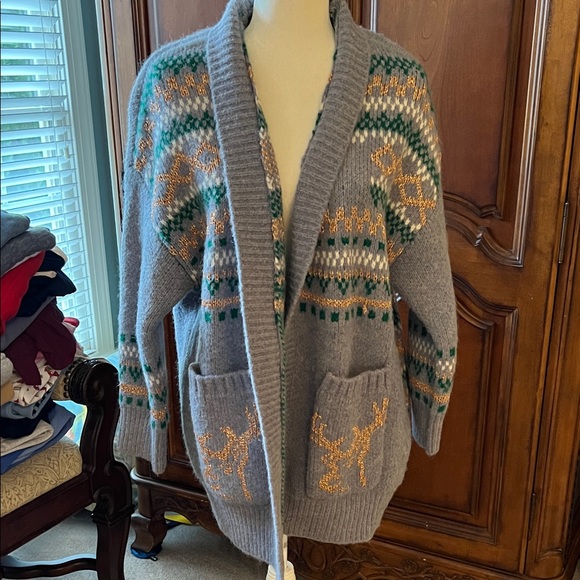 Sunday in Brooklyn Sweaters - NEW Sundance - Sunday in Brooklyn Cardigan with Green & Gold Accents, w/o tags